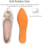 KUNWFNIX Women Ballet Flats Rhinestone Wedding Ballerina Shoes Foldable Sparkly Comfort Slip on Flat Shoes - Image 5