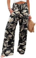 Angerella Womens Elastic High Waisted Palazzo Pants Casual Wide Leg Long Lounge Pant Trousers with Pocket by Angerella