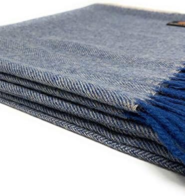 Alpaca Home | 100% Pure Baby Alpaca Eco Herringbone Sofa Throw Blanket, One Size 71" X 51" (Loyal Blue)… - Image 4