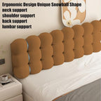 Upholstered Headboard Queen Bed Headboard Pillow Teddy Fleece Wall Mounted Resting Back Support Bolster Cushion for Sitting in Bed, Snowball Foldable Backrest for Bedroom Daybed, Brown 63x24x8 Inch - Image 6