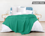 Utopia Bedding 100% Cotton Waffle Blanket Queen Emerald Green, 90x90 Inch - Image 2