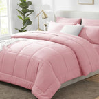 CozyLux Full Size Comforter Sets Pink - 7 Pieces Bed in a Bag by CozyLux