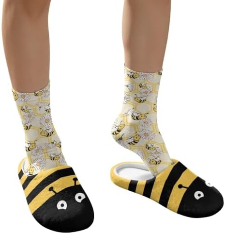 Jeiento Womens Fuzzy Slipper and Socks Winter Warm Gifts for Mom,Wam Cozy Indoor Socks Comfort Home Shoes - Image 4
