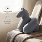 Inflatable U-Shaped Travel Neck Pillow with Compact Storage Case (Blue) - Image 4