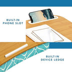 LAPGEAR Designer Lap Desk – Aqua Trellis, Fits 15.6” Laptops - Image 4