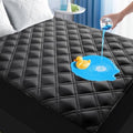 MEELUS King Mattress Protector Waterproof, Fitted Deep Pocket 8"-21", Black by MEELUS