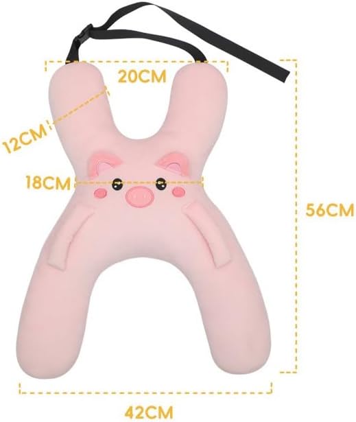 Car Pillow for Travel Animal-Themed Car Seat Cushion with Safety Belt Protector Soft Plush Material 4 Cute Styles: Pig, Dog, Rabbit, Panda (Panda) - Image 6