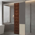 Window Privacy Film Frosted, Brown Leather Pattern Static Cling Door Window Covering, Modern Art Animals Leather Rustic UV Blocking Windows Film for Office, Hotel, Bedroom, 29.5 x 78.7 Inches - Image 5