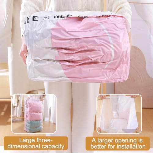 No Pump Vacuum Storage Bags,2026 New No Pump Large Vacuum Storage Compression Bags,Thick and Airtight Reusable Organizer Suitable for Clothes, Blankets, Bedding, Travel, and Closet Storage (3, Large) - Image 6