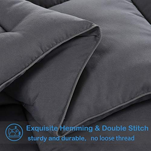 EASELAND California King Down Alternative Comforter, Dark Grey, 96x104 - Image 5