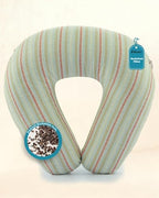 Buckwheat U Shaped Neck Pillow - 12''x12'' Adjustable Cervical Support Pillow with Breathable Buckwheat Hulls, Removable Cotton Cover, Ideal for Airplane, Office or Home Use (Grey) by EDOMI