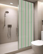 Window Privacy Film Frosted, Green Brown Striped Static Cling Door Window Covering, Modern Farmhouse Vertical Stripes UV Blocking Windows Film for Office, Hotel, Bedroom, 29.5 x 78.7 Inches - Image 3