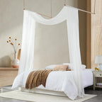 Bed Canopy for Girls, King Canopy Bed Curtains with bed frame Queen & Full Bed 59*255in White Tulle Canopy Bed Scarf,Sheer Bed Drapes,Twin Girls Canopy Bed Decor for Baby Crib,Kid Tent and Adult Beds - Image 5