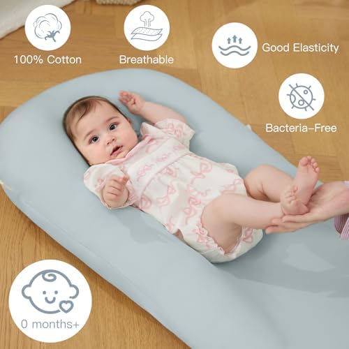 Baby Lounger for Newborn 0-24 Months Soft Cotton Infants Support Cushion - Image 3