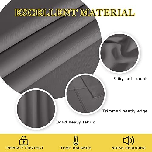 NICETOWN Blackout Sliding Door Curtain, Grommet Top Thermal Insulated Extra Wide and Long Window Treatment for Patio/French Door, W100 x L120, Sold by Individually, Grey - Image 4