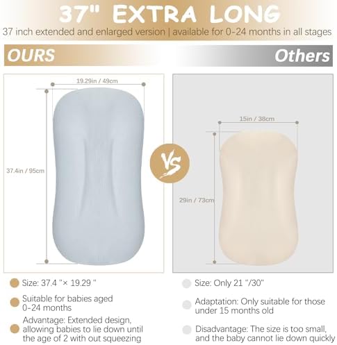 Infant Support Cushion, Extra Large Muslin Baby Lounger for Newborn 0-24M - Image 3