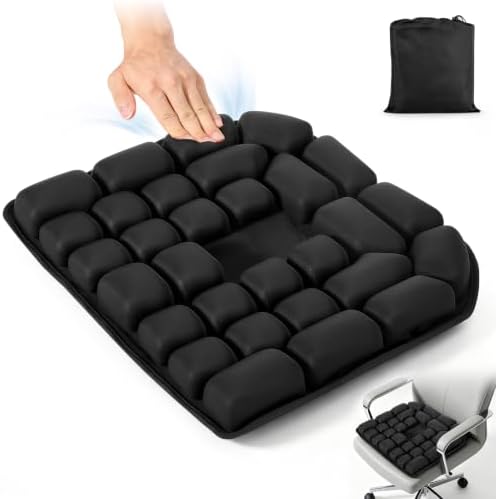 Inflatable Seat Cushion for Airplane Travel, Wheelchair & Office by Movetility
