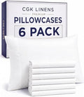 Standard Pillow Cases - 6 Pack Soft Pillowcase Covers - 20" x 26" (White) by CGKUnlimited