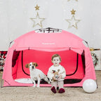 Indoor Instant Privacy Bed Tent for Sleeping,Quick Set-up Bed Canopies,Portable Bed Drapes with Large Space and 3 Doors (Pink, Twin) - Image 3