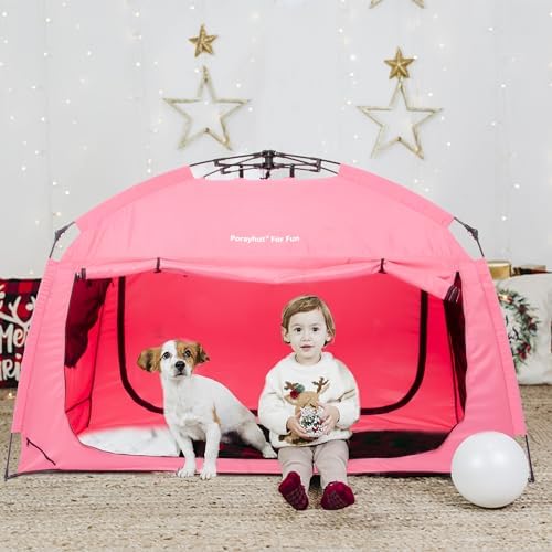 Indoor Instant Privacy Bed Tent for Sleeping,Quick Set-up Bed Canopies,Portable Bed Drapes with Large Space and 3 Doors (Pink, Twin) - Image 3
