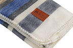 QISU Alpaca Wool Blanket Throw | Large, Beautiful, Warm, Stripe | 85 x 65 inches | Ultra-Soft, Hypoallergenic and Breathable | Non-Itchy or Scratchy Fabric (Brown Blue Grey White) - Image 3