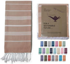 Turkish Beach Towel 100% Organic Cotton Extra Large Oversized (39 x 71 Inches) Quick Dry Sand Free Light Weight Prewashed for Bath Beach Gym Yoga Travel Towel Blanket (Camel) by MYSTICIMPORTS