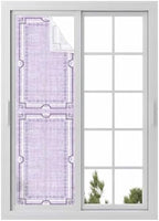 Window Privacy Film Frosted, Lavender Purple Botanical Reusable Static Cling Window Tints, Vintage Florals Geometric Minimalist Heat Control Windows Films for Offices, Balcony, 29.5 x 118 Inches by Unknown