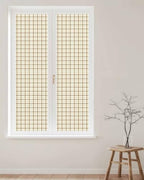 Window Privacy Film Frosted, Beige Brown Plaid Reusable Static Cling Window Tints, Vintage Farmhouse Checkered Rustic Heat Control Windows Films for Offices, Balcony, 29.5 x 118 Inches - Image 2