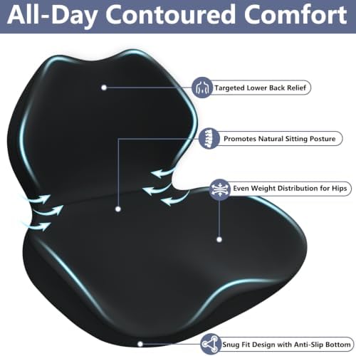 Memory Foam Car Seat Cushion with Lumbar Support Pillow,Driver Seat Cushion - Image 2