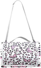 MNSRUU Picnic Blanket Waterproof Foldable, Pink Leopard Butterfly Large Outdoor Picnic Beach Camping Blanket Travel Mat, Shoulder Strap Tote, Rectangle 57x59in - Image 7