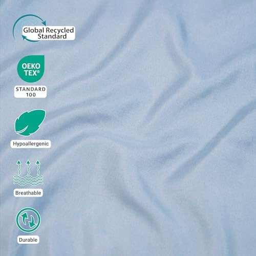 ZPECC Twin Flat Sheets Only Light Blue 6 Pack, Color-Coded Hem Threads - Image 4