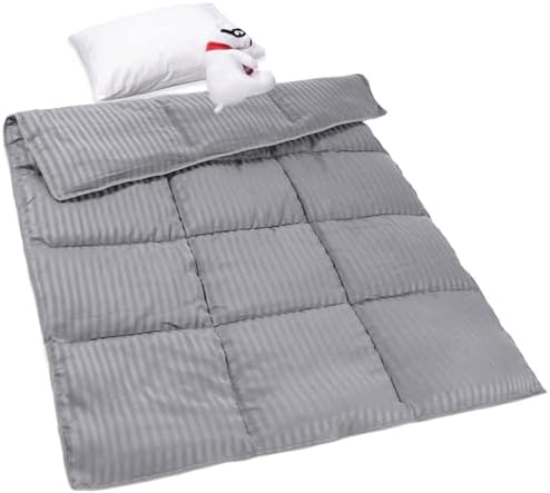 ZPECC Toddler Down Alternative Comforter, 39" x 47", Grey Stripe by ZPECC-ABrandThatHasBeenFocusedOnBeddingFor20Years