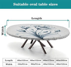 Oval Table Cloth, Plaid Pattern Printed on Elastic Tablecloth, for Business & Events Birthday Parties, Fits for 48" x 68" Oval Tables - Image 4
