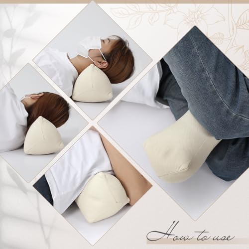 DoubleFill 2 Pcs Buckwheat Neck Pillow Adjustable, Beige, Cotton and Linen - Image 4