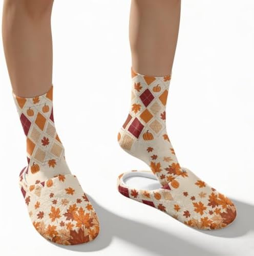 Christmas Slippers for Women Washable House Shoes with Cute Socks - Image 4