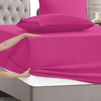 Mocassi Twin XL Size 4-Piece Bed Sheet Set - 1800 Premium Hotel Quality Microfiber 18-24 Inches Extra Deep Pocket Fitted Sheet- Luxury Soft, Breathable, Wrinkle, and Fade Resistant, Hot Pink - Image 5