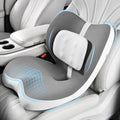FLORICH 2 in1 Truck Seat Cushion and Lumbar Support Pillow Memory Foam Car Seat Cushion with Adjustable Strap for Truck Driver Long Drives, Fits Semi Truck Seat,Car,Office&Gaming Chair(Light Grey) by FLORICH