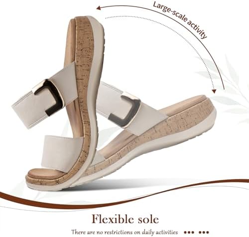 Littleplum Women Slides Sandals Arch Support Open Toe Slip on Sandals Soft Cushion Slippers Comfy Casual Summer Shoes for Walking Beach Travel - Image 6