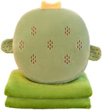 Fruit Travel Blanket and Pillow Set, 3 in 1 Plush Pillow with Warm Hands Pillow Blanket, Children's Gift Travel Airplane Train Office Nap (B) by Unknown