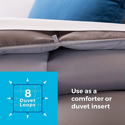 Linenspa All-Season Down Alternative Comforter, Stone/Charcoal, King - Image 4
