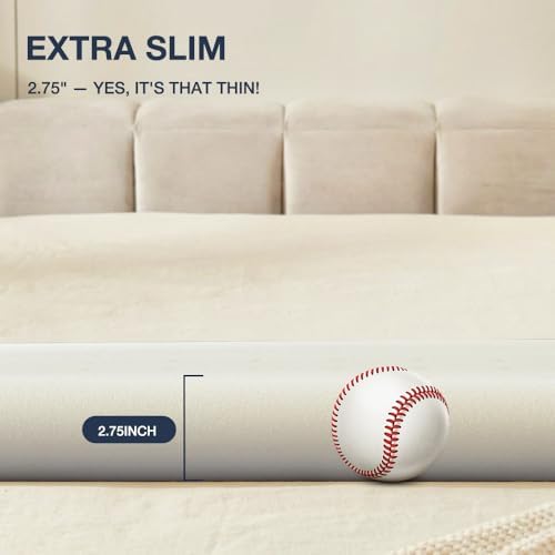 Thin Memory Foam Pillow for Stomach Sleepers - 2.75 Inch Low Profile Flat Pillows for Sleeping, Slim Odorless Foam Pillow and Case with 37% Rayon derived from Bamboo, Standard Size - Image 6
