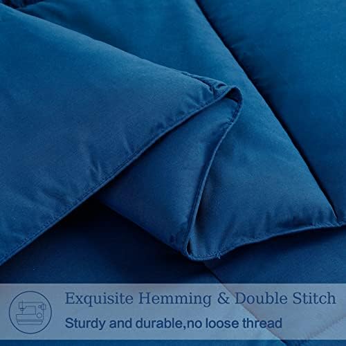 EASELAND Oversized King Down Alternative Comforter, Navy, 98x116 - Image 5