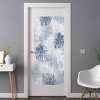 Window Privacy Film Frosted, Navy Blue Palm Trees Tropical Non-Adhesive Static Cling Window Tint, Summer Beach Botanical Insulated Windows Frosted Films for Living Room, 35.4 x 78.7 Inches - Image 3