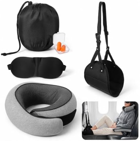 Ergonomic Airplane Pillow and Airplane Foot Hammock for Flight Car by Unknown