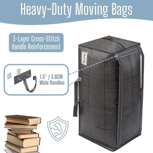 VENO 4 Pack Heavy Duty Moving Bags with Backpack Straps, Zippers & Handles, Extra Large Packing Bags for College Dorm Essentials, Moving Supplies Alternative to Cardboard Moving Boxes - Image 3