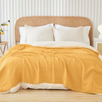 EMME Muslin Cotton Blanket Adults Heather Yellow Throw XL 50"x70" - Image 4