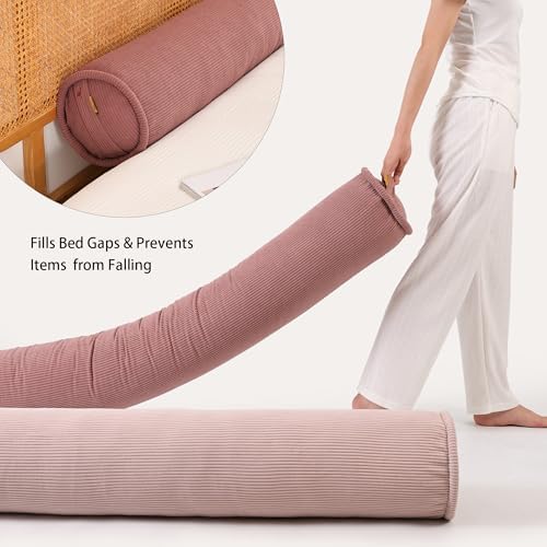 Bolster Pillow for Bed, Small Body Pillow with Long Round Cylinder Design, Couch Roll Pillow for Side Sleepers, Supportive Tube Pillow,47 x 7.87 Inches,Brick Brown - Image 5