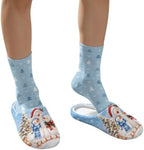 Jeiento Womens Fuzzy Slipper and Socks Winter Warm Gifts for Mom,Wam Cozy Indoor Socks Comfort Home Shoes - Image 4