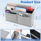 10 Pack Desk Side Hanging Organizer, Adhesive Storage Bag with Pockets for Magazine Ipad Notebook, for End Tables Home Office Desks Computer Workstations Dressing Table, Grey - Image 3