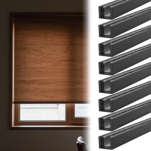U Channel Black Light Blocking Strips 8 Pack - 120cm/47.2inch Aluminum Window Edge Tracks for RV, Hospital, Cinema, Hotel - Customizable Light Blocker by Unknown
